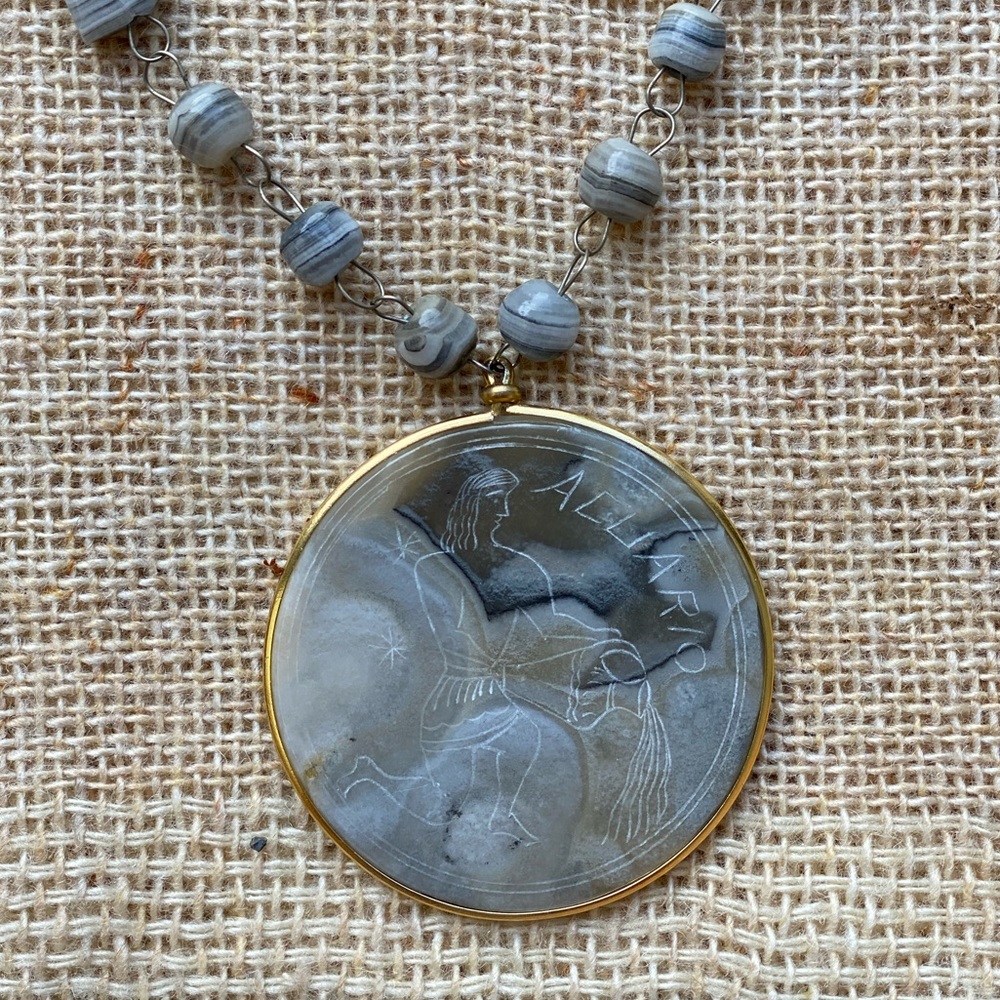 Aquarius Agate necklace Vintage